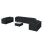 Preview: 9-tlg. Garten-Lounge-Set mit Kissen Poly Rattan Schwarz