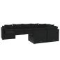 Preview: 9-tlg. Garten-Lounge-Set mit Kissen Poly Rattan Schwarz