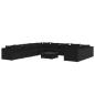 Preview: 12-tlg. Garten-Lounge-Set mit Kissen Poly Rattan Schwarz