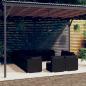 Preview: ARDEBO.de - 12-tlg. Garten-Lounge-Set mit Kissen Schwarz Poly Rattan