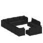 Preview: 12-tlg. Garten-Lounge-Set mit Kissen Schwarz Poly Rattan