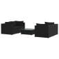 Preview: 5-tlg. Garten-Lounge-Set mit Kissen Poly Rattan Schwarz