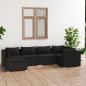 Preview: ARDEBO.de - 6-tlg. Garten-Lounge-Set mit Kissen Poly Rattan Schwarz