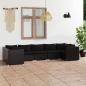 Preview: ARDEBO.de - 7-tlg. Garten-Lounge-Set mit Kissen Poly Rattan Schwarz