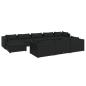 Preview: 10-tlg. Garten-Lounge-Set mit Kissen Schwarz Poly Rattan