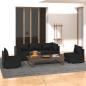 Preview: ARDEBO.de - 5-tlg. Garten-Lounge-Set mit Kissen Poly Rattan Schwarz