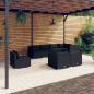 Preview: ARDEBO.de - 8-tlg. Garten-Lounge-Set mit Kissen Poly Rattan Schwarz
