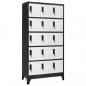 Preview: ARDEBO.de - Schließfachschrank Anthrazit und Weiß 90x40x180 cm Stahl