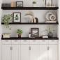 Preview: ARDEBO.de - Wandregal Dunkelbraun 180x40x(2-6)cm Massivholz Eiche Behandelt