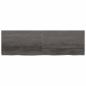 Preview: Wandregal Dunkelbraun 200x60x(2-6)cm Massivholz Eiche Behandelt
