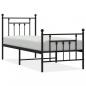 Preview: Bettgestell mit Kopf- und Fußteil Metall Schwarz 75x190 cm