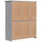 Preview: Kleiderschrank BODO Grau 151,5x52x176,5 cm Massivholz Kiefer