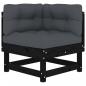 Preview: Ecksofa mit Kissen Schwarz Massivholz Kiefer