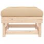 Preview: Gartenhocker mit Kissen Massivholz Kiefer