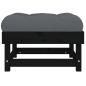 Preview: ARDEBO.de - Gartenhocker mit Kissen Schwarz Massivholz Kiefer