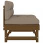 Preview: Mittelsofas mit Kissen 2 Stk. Honigbraun Massivholz Kiefer