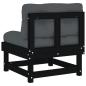 Preview: Mittelsofas mit Kissen 2 Stk. Schwarz Massivholz Kiefer