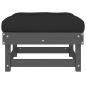 Preview: Gartenhocker mit Kissen 2 Stk. Grau Massivholz Kiefer