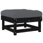 Preview: Gartenhocker mit Kissen 2 Stk. Schwarz Massivholz Kiefer