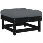 Preview: Gartenhocker mit Kissen 2 Stk. Schwarz Massivholz Kiefer