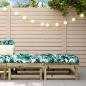 Preview: ARDEBO.de - Gartenhocker mit Kissen 2 Stk. Kiefernholz Imprägniert