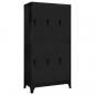 Preview: ARDEBO.de - Schließfachschrank Schwarz 90x45x180 cm Stahl