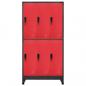 Preview: Schließfachschrank Anthrazit und Rot 90x45x180 cm Stahl