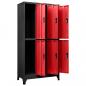 Preview: Schließfachschrank Anthrazit und Rot 90x45x180 cm Stahl