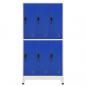 Preview: Schließfachschrank Grau und Blau 90x45x180 cm Stahl