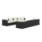 Preview: 9-tlg. Garten-Lounge-Set mit Kissen Poly Rattan Schwarz