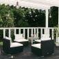 Preview: ARDEBO.de - 4-tlg. Garten-Lounge-Set mit Auflagen Poly Rattan Schwarz