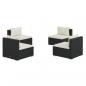 Preview: 4-tlg. Garten-Lounge-Set mit Auflagen Poly Rattan Schwarz