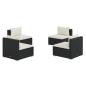 Preview: 4-tlg. Garten-Lounge-Set mit Auflagen Poly Rattan Schwarz