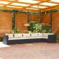 Preview: ARDEBO.de - 6-tlg. Garten-Lounge-Set mit Kissen Poly Rattan Schwarz