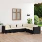 Preview: ARDEBO.de - 6-tlg. Garten-Lounge-Set mit Kissen Poly Rattan Schwarz