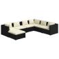 Preview: 7-tlg. Garten-Lounge-Set mit Kissen Poly Rattan Schwarz