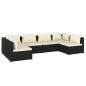 Preview: 6-tlg. Garten-Lounge-Set mit Kissen Poly Rattan Schwarz
