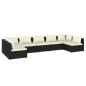 Preview: 7-tlg. Garten-Lounge-Set mit Kissen Poly Rattan Schwarz