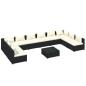 Preview: 11-tlg. Garten-Lounge-Set mit Kissen Poly Rattan Schwarz