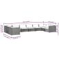 Preview: 10-tlg. Garten-Lounge-Set mit Kissen Poly Rattan Schwarz