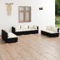 Preview: ARDEBO.de - 7-tlg. Garten-Lounge-Set mit Kissen Poly Rattan Schwarz