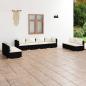 Preview: ARDEBO.de - 8-tlg. Garten-Lounge-Set mit Kissen Poly Rattan Schwarz
