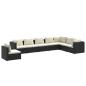 Preview: 8-tlg. Garten-Lounge-Set mit Kissen Poly Rattan Schwarz