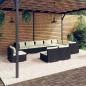 Preview: ARDEBO.de - 10-tlg. Garten-Lounge-Set mit Kissen Poly Rattan Schwarz