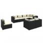Preview: 8-tlg. Garten-Lounge-Set mit Kissen Poly Rattan Schwarz