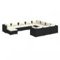 Preview: 11-tlg. Garten-Lounge-Set mit Kissen Poly Rattan Schwarz