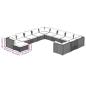 Preview: 12-tlg. Garten-Lounge-Set mit Kissen Poly Rattan Schwarz