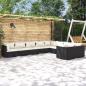 Preview: ARDEBO.de - 9-tlg. Garten-Lounge-Set mit Kissen Poly Rattan Schwarz