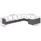 Preview: 9-tlg. Garten-Lounge-Set mit Kissen Poly Rattan Schwarz