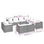 Preview: 11-tlg. Garten-Lounge-Set mit Kissen Schwarz Poly Rattan